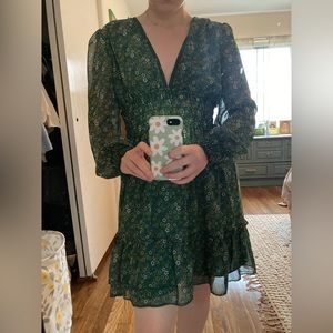 Green Floral Dress. XS.